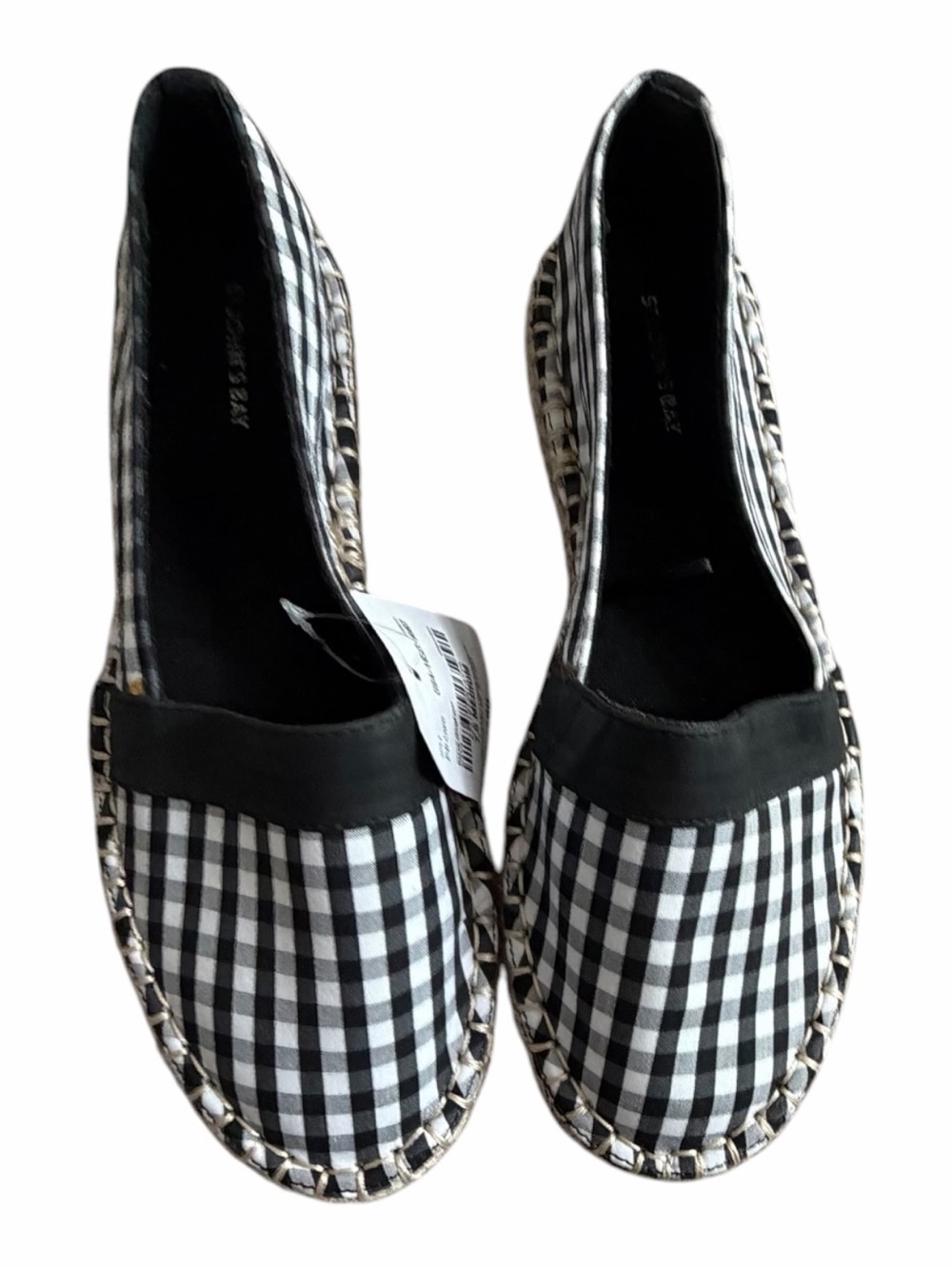St. John's Bay Marlee Women's Black White Gingham Size 7.5 - Picture 2 of 7
